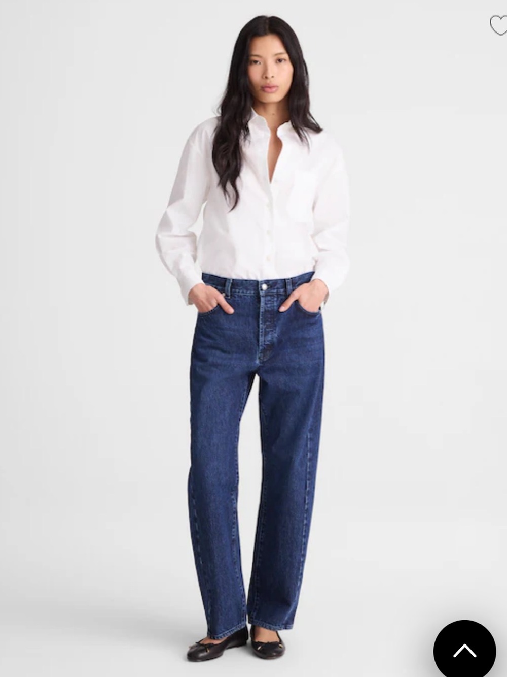 Madewell Pieced Barrel-Leg Jeans in Dark Blue NWT size 24 petite